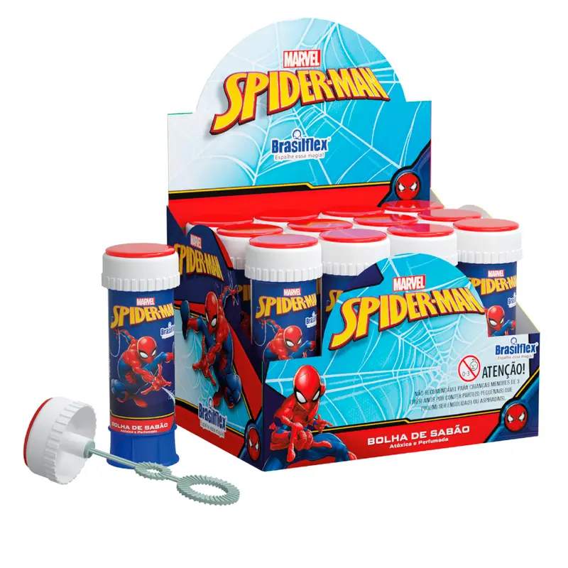 BOLHA DE SABAO HOMEM ARANHA/SPIDER MAN COM JOGO 60ML 11,4X3,8CM DE Ø