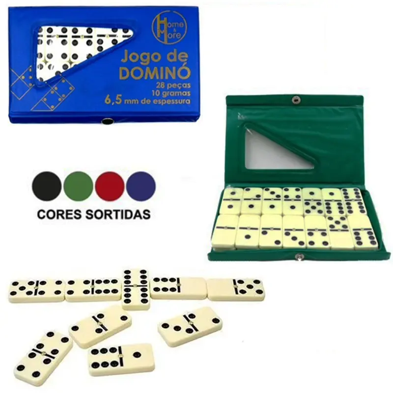 DOMINO TIPO OSSO 48X24X6,5MM NO ESTOJO DE PLASTICO COLORS