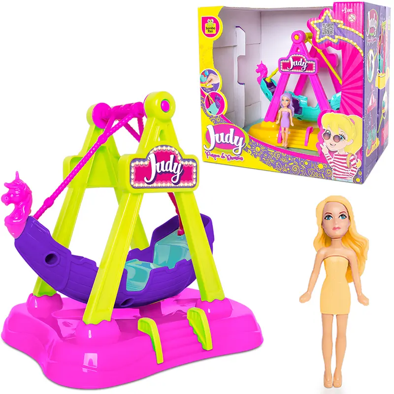 KIT PARQUE DE DIVERSAO BARCO JUDY VIKING COM BONECA 21X19X16,5CM