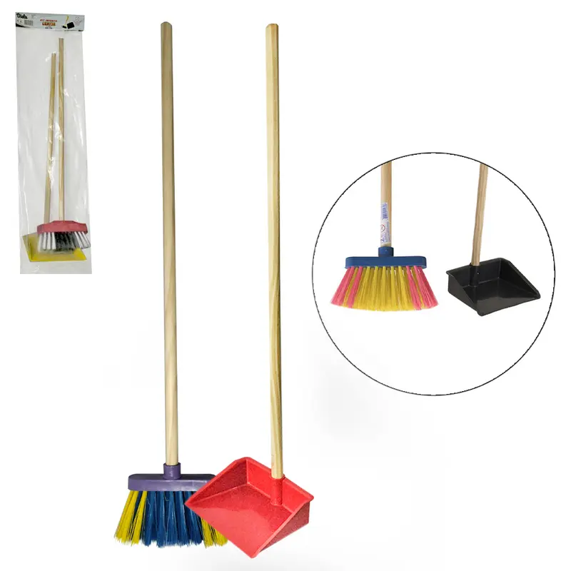 KIT INFANTIL BRIELE COM VASSOURA E PA COLORS