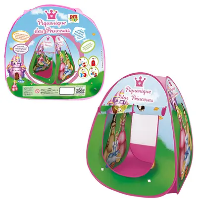 BARRACA DOBRAVEL PIQUENIQUE DAS PRINCESAS NA BOLSA 91X72X70CM