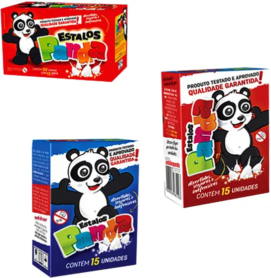 ESTALOS PANDA COM 50 CAIXINHAS COM 15 PECAS