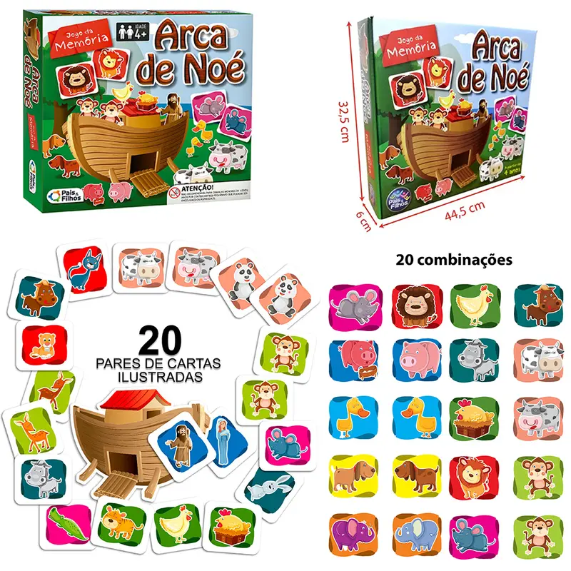 JOGO DA MEMORIA ARCA DE NOE COM 40 PECAS