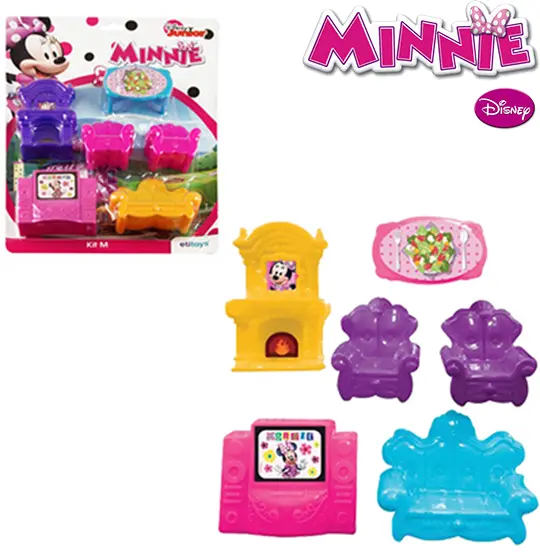 KIT MOVEIS INFANTIL COM SOFA E ACESSORIOS MINNIE 6 PECAS DISNEY