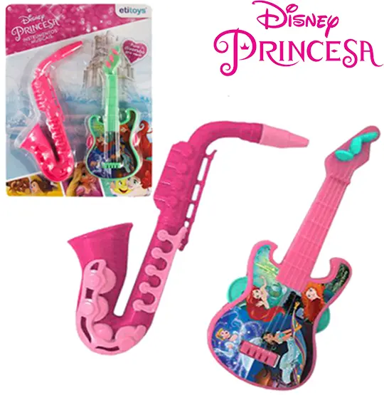 KIT MINI INSTRUMENTO MUSICAL INFANTIL COM 2 PECAS PRINCESAS DISNEY