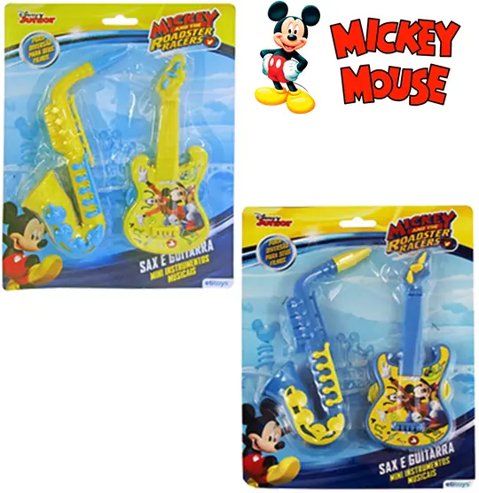 KIT MINI INSTRUMENTO MUSICAL INFANTIL COM 2 PECAS MICKEY DISNEY