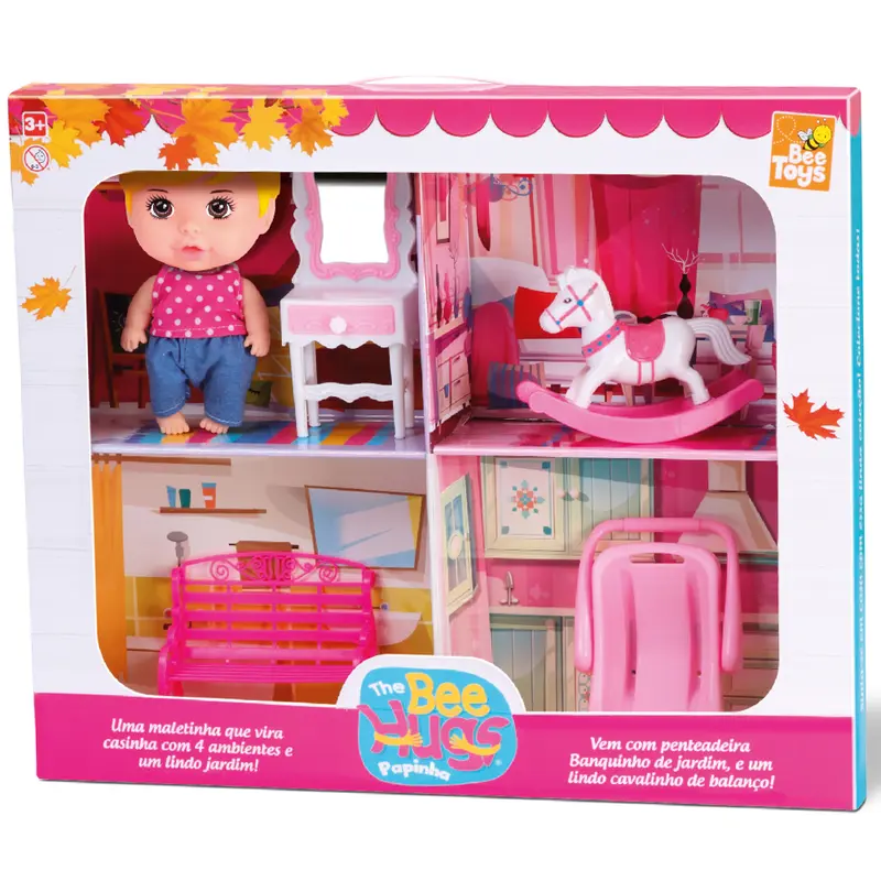 BONECA THE BEE HUGS MALETA VIRA CASA / CASINHA COM PENTEADEIRA + ACESSORIOS NA CAIXA