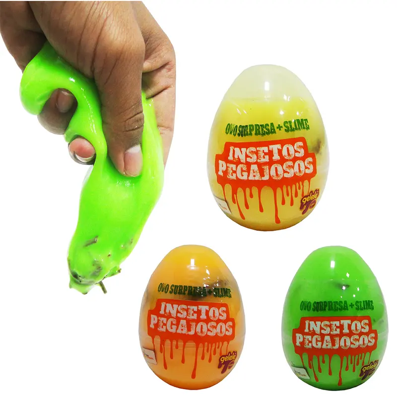 GELEINHA SLIME / GELELE OVO SURPRESA INSETOS PEGAJOSOS COLORS 98G