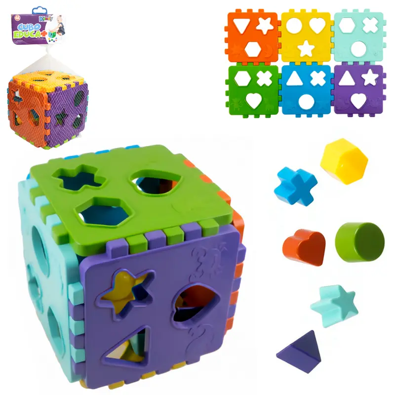 CUBO DE ENCAIXE DIDATICO BABY EDUCA + 14,5CM NA REDE