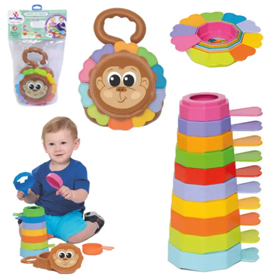 MACACO EMPILHA BABY DIDATICO COLORS NA SOLAPA
