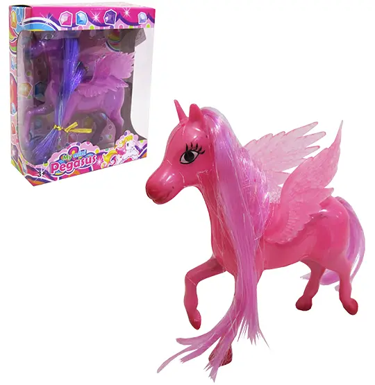 CAVALO COM CRINA E CALDA + ASAS MY MINI PEGASUS COLORS NA CAIXA