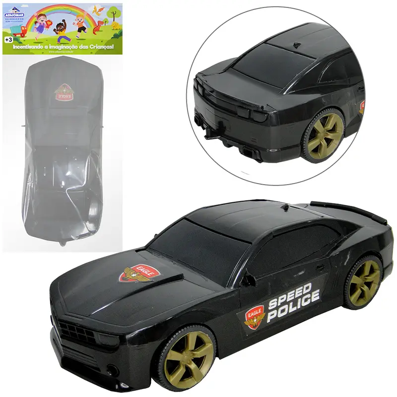 CARRO SPEED POLICIA RODA LIVRE 30X13X8CM NA SOLAPA