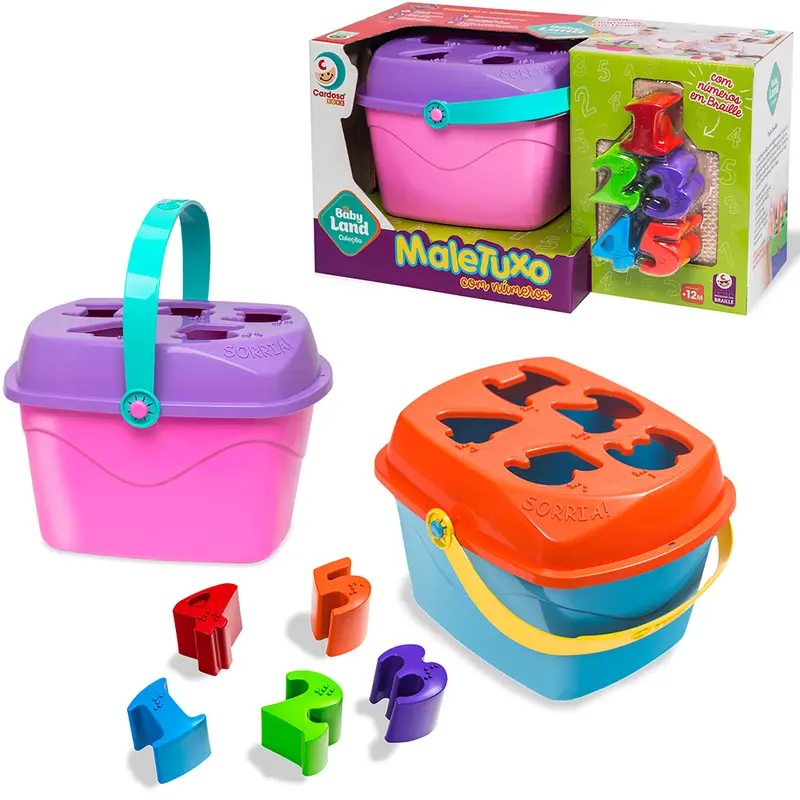 MALETA BABY LAND DIDATICA MALETUXO COM NUMEROS EM BRAILLE 6 PECAS