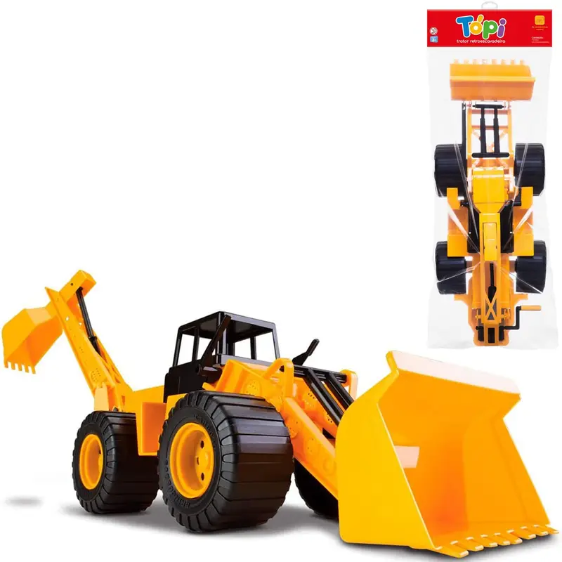 TRATOR RETROESCAVADEIRA COM PA CARREGADEIRA TOPI RODA LIVRE