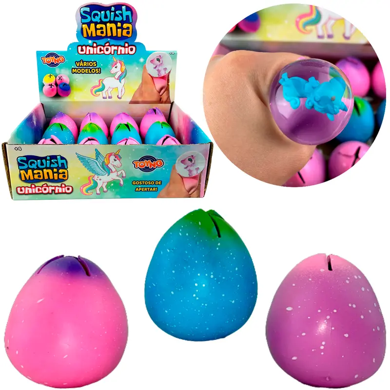 OVO DE UNICORNIO SPREM BALL SQUISH MANIA COLORS 6X5CM
