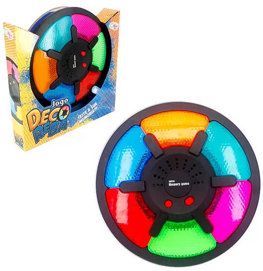 JOGO DECOREBA COLORS TESTE SUA MEMORIA COM SOM E LUZ A PILHA NA CAIXA WELLKIDS