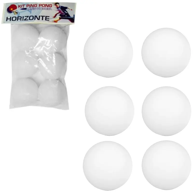 BOLINHA DE PING PONG COM 6 PECAS NA SOLAPA