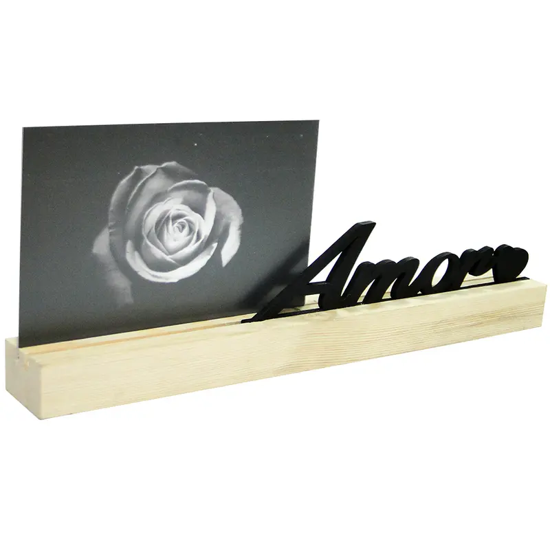 PORTA RETRATO 10X15 COM BASE DE MADEIRA MDF AMOR 30X11,5X4CM
