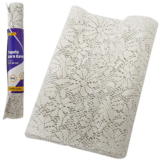 FORRO / ESTEIRA / TAPETE MULTIUSO ANTIDERRAPANTE PARA ARMARIO E GAVETA BRANCO 30X90CM