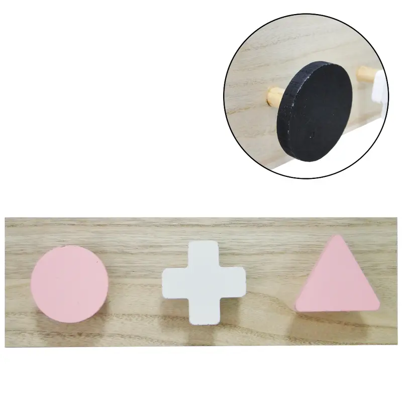 CABIDE GANCHO DE MADEIRA MDF RETANGULAR COM 3 GANCHOS 30X10X5CM