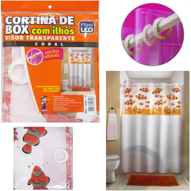 CORTINA DE BOX DE PLASTICO VINIL VISOR TRANSPARENTE ESTAMPAS SORTIDAS 200X135CM