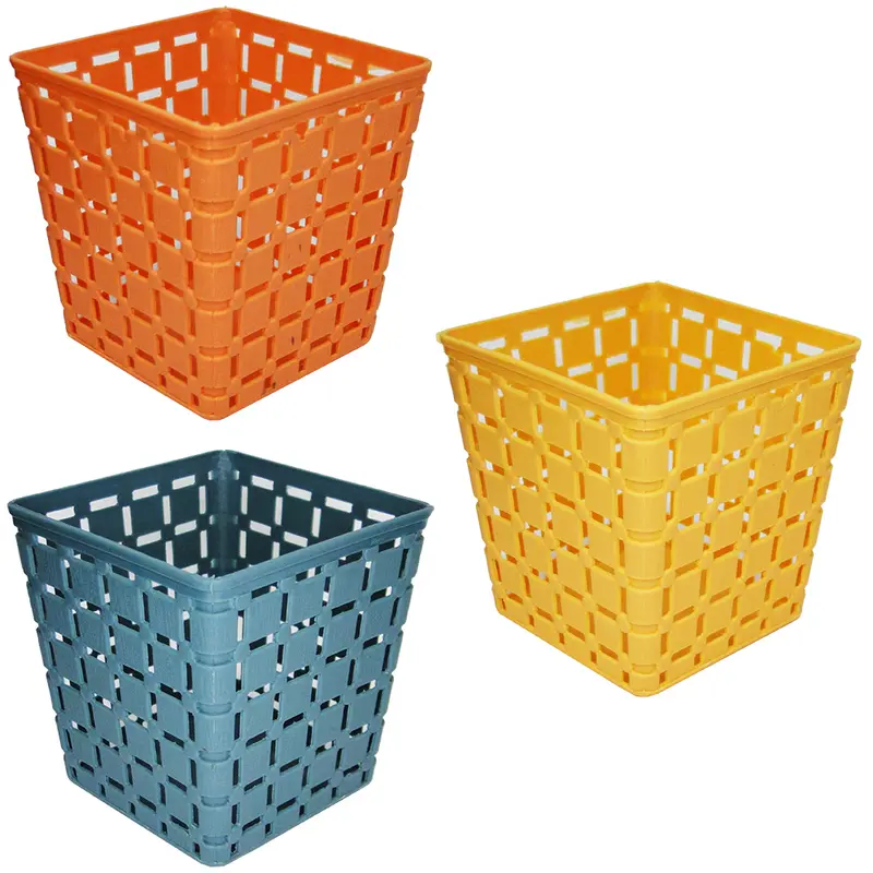 ORGANIZADOR DE PLASTICO QUADRADO VAZADO COLORS 9X8,6X7CM