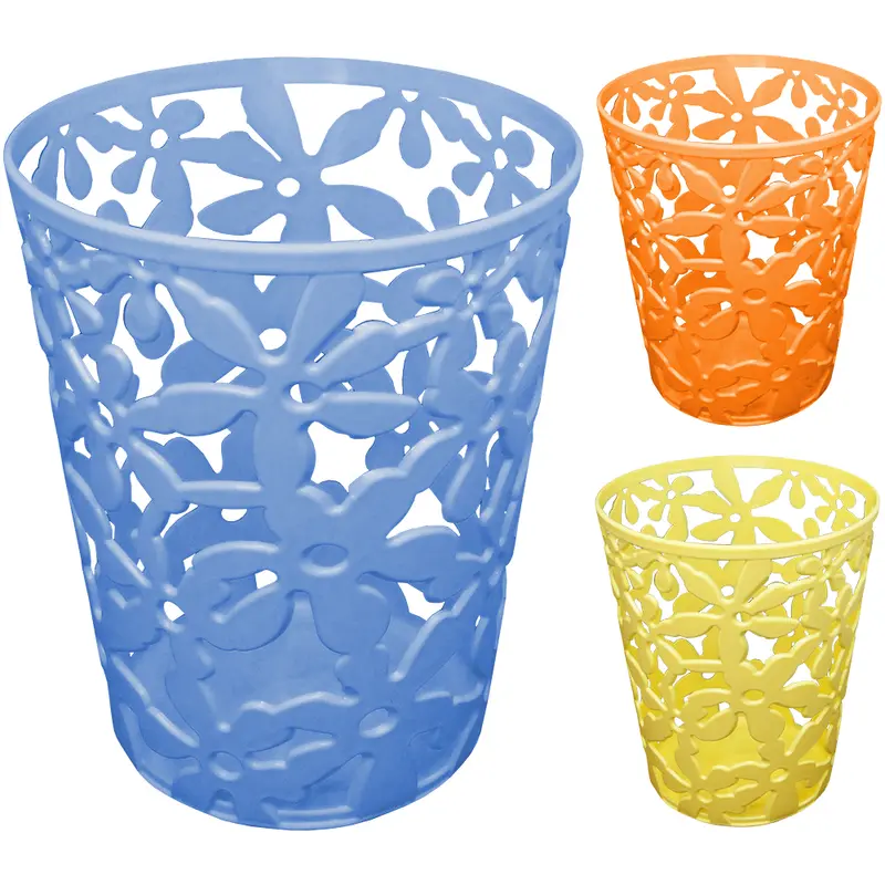 ORGANIZADOR DE PLASTICO REDONDO FLOR VAZADO COLORS 12X10CM DE Ø