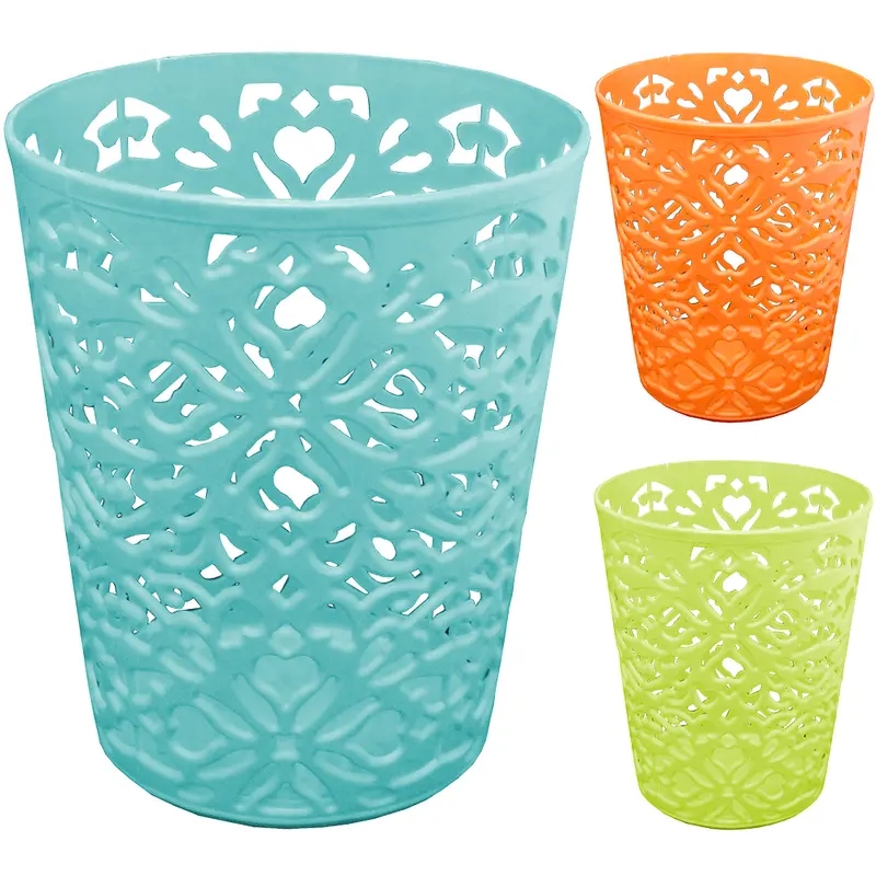 ORGANIZADOR DE PLASTICO REDONDO FLOR VAZADO COLORS 12X10CM DE Ø