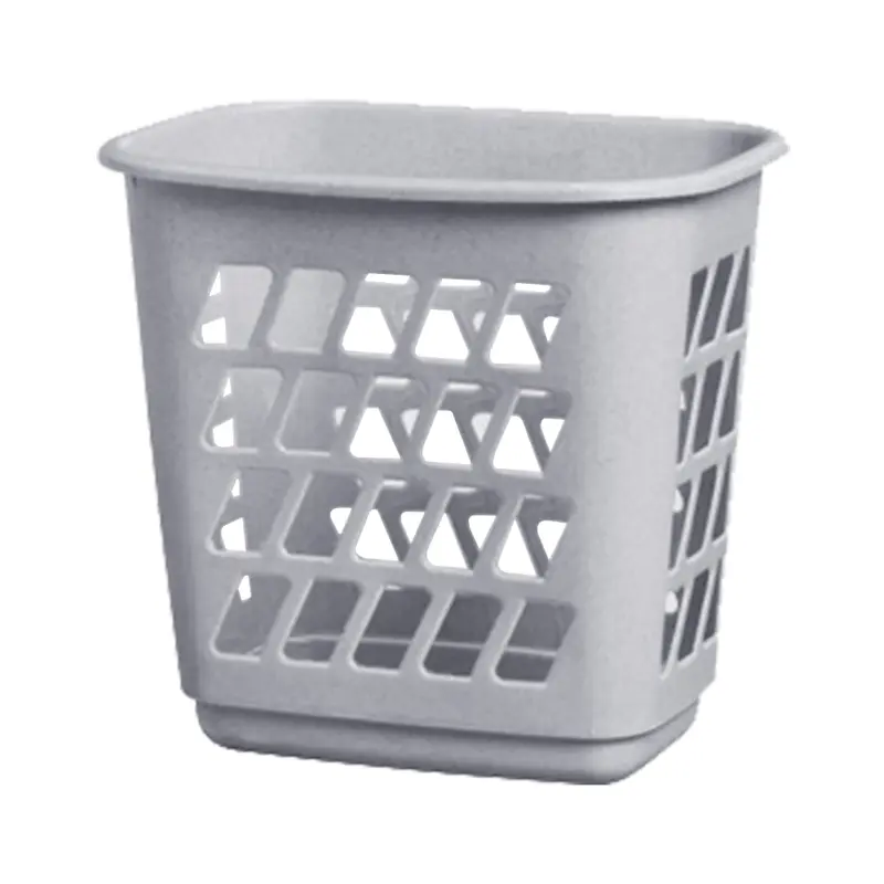 LIXEIRA CESTO DE PLASTICO RETANGULAR TELADO CINZA / PRATA 10 LT 29X27,5X21CM