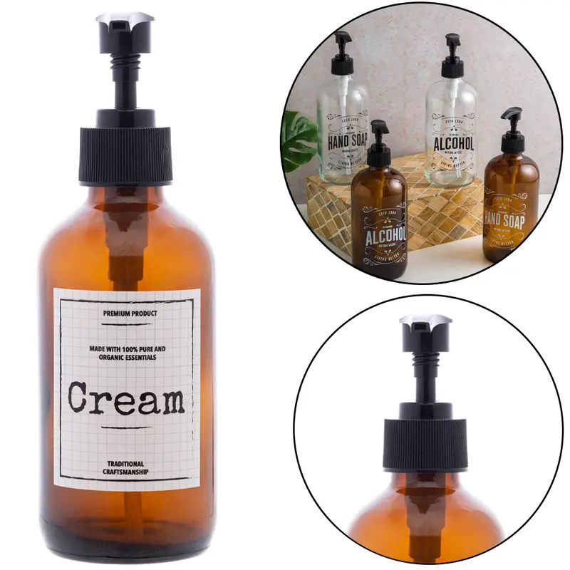 PORTA CREME DE VIDRO REDONDO CREAM AMBAR 250ML