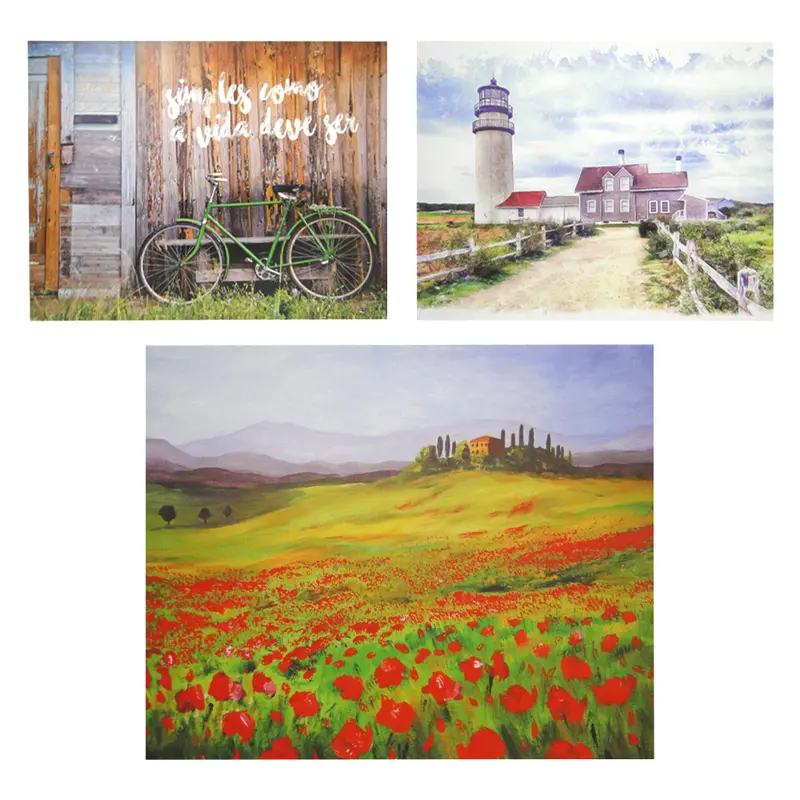 QUADRO DECORATIVO 40X50CM TELA CANVAS CAMPO COM MOLDURA DE MADEIRA MDF