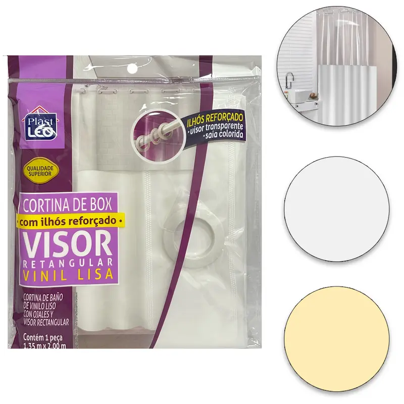 CORTINA DE BOX DE PLASTICO VINIL VISOR RETANGULAR LISA 200X135CM