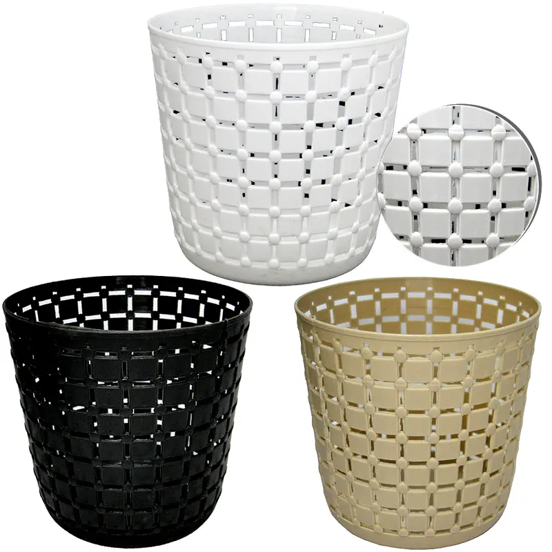 CESTO ORGANIZADOR DE PLASTICO REDONDO VAZADO COLORS 13X13CM DE Ø