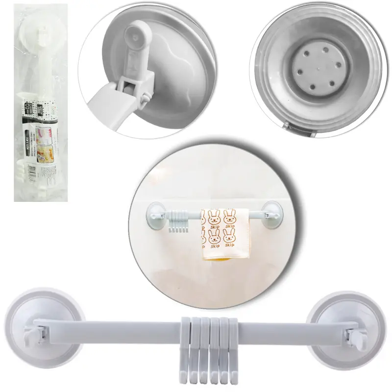 CABIDE GANCHO ORGANIZADOR FLEXIVEL DE PLASTICO COM VENTOSA E 6 GANCHOS 32X7CM