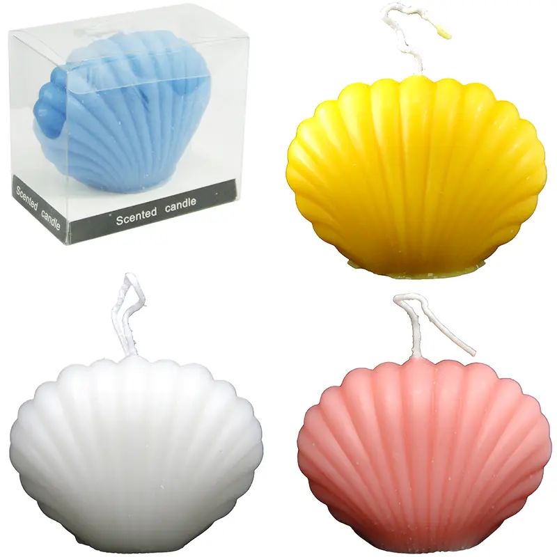 VELA DECORATIVA AROMATICA CONCHA COLORS 9X6,5CM