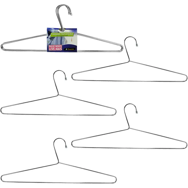 CABIDE ROUPA TINTUREIRO ARAMADO CROMADO COM 4 PECAS 41X16CM 3MM