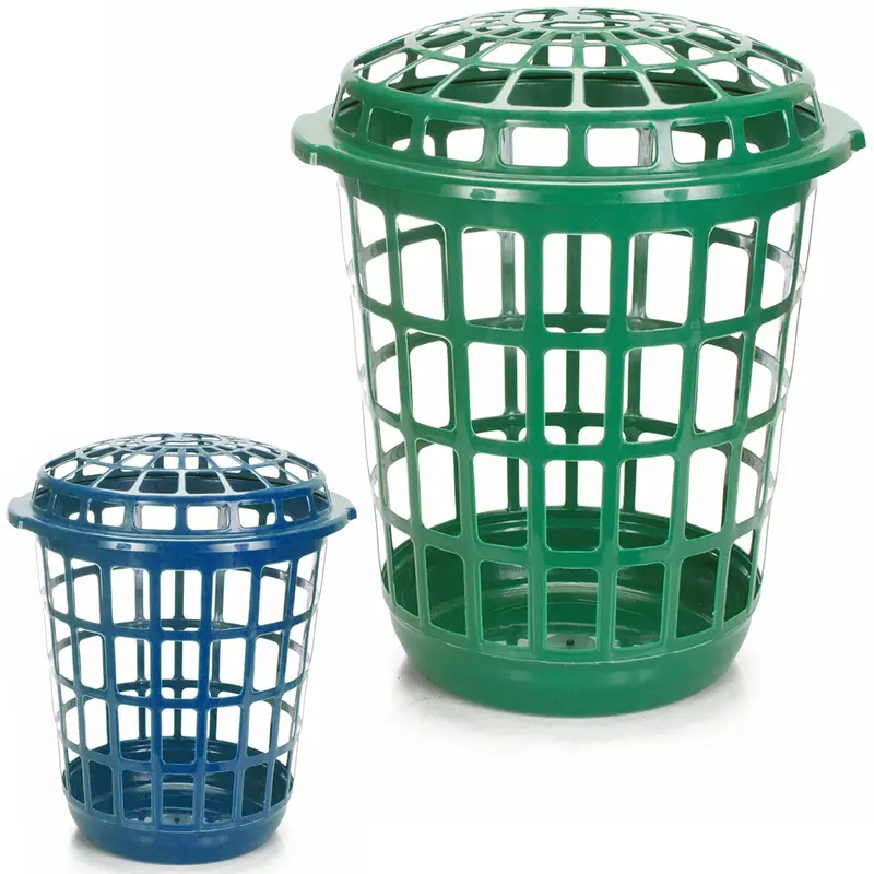 CESTO TELADO DE PLASTICO REDONDO PARA ROUPA COM ALCA + TAMPA 30L 46X38CM DE Ø