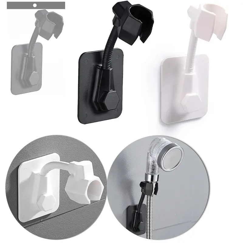 SUPORTE DE PLASTICO FLEXIVEL PARA CHUVEIRO ( CHUVEIRINHO ) AUTOADESIVO 15X6X5CM