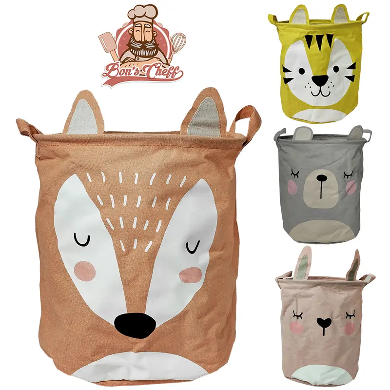 CESTO ORGANIZADOR DE POLIESTER DOBRAVEL BICHINHO COM ALCA COLORS 45X35CM DE Ø