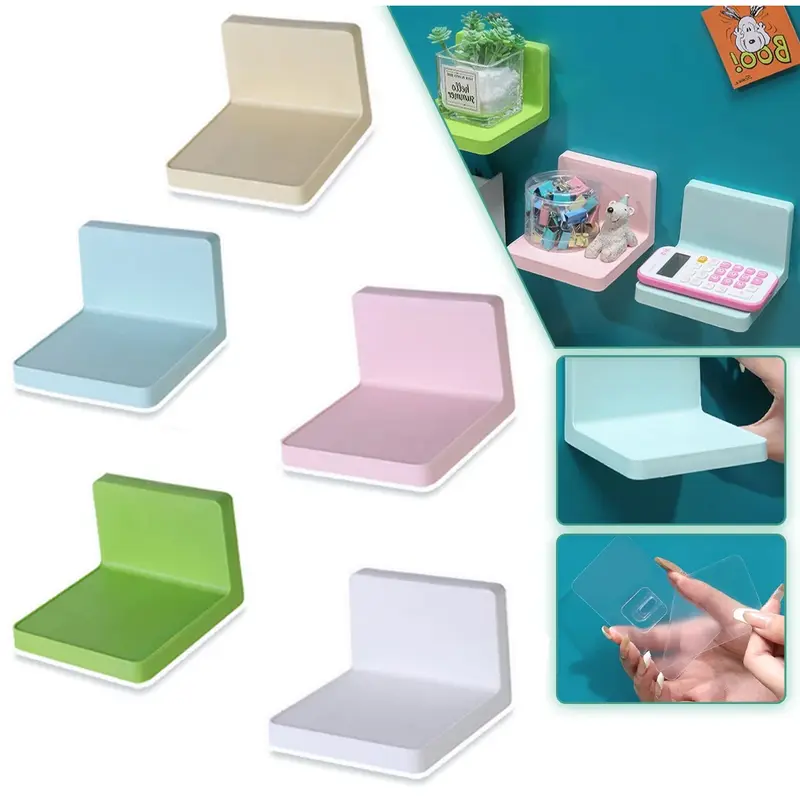 SUPORTE PRATELEIRA ORGANIZADOR DE PLASTICO MULTIUSO AUTOADESIVO 10,5X10CM