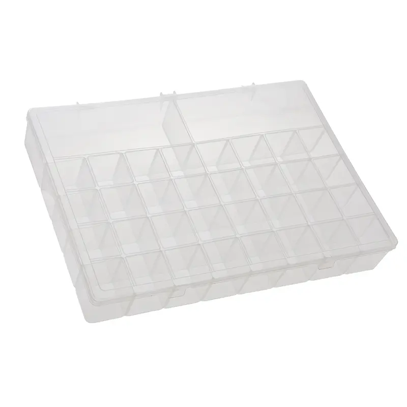 ESTOJO ORGANIZADOR DE PLASTICO RETANGULAR COM 34 DIVISORIAS PLUS 34,5X49X6,5CM