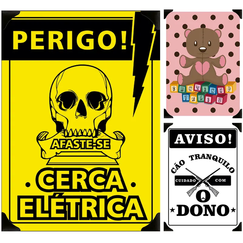 QUADRO DECORATIVO 20X30CM PLACA DE METAL ADESIVADO SINALIZACAO