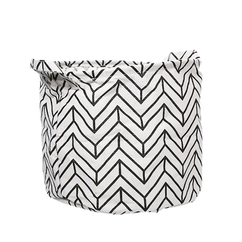 CESTO ORGANIZADOR DE POLIESTER REDONDO DOBRAVEL CLASSY COM ALCA 5L 16X20CM DE Ø
