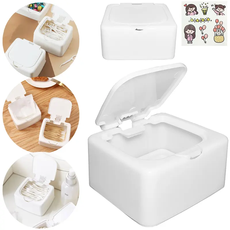 CAIXA ORGANIZADOR DE PLASTICO RETANGULAR COM TAMPA + ADESIVO 10,5X9,5X5CM