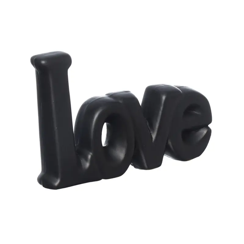 ENFEITE LOVE DE PORCELANA PRETO 11X7,5X2,5CM