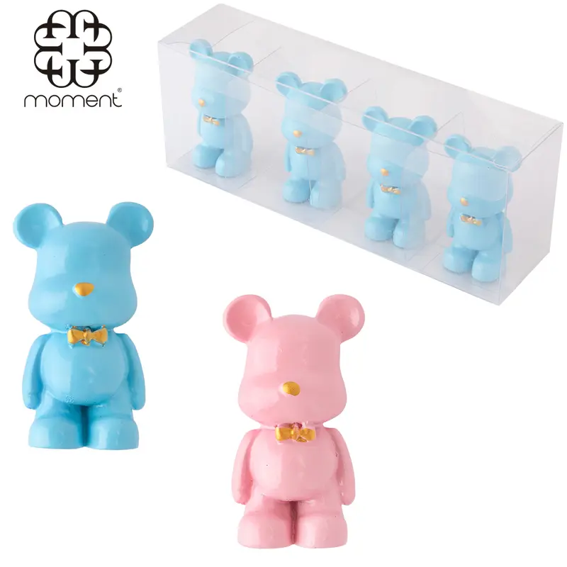 ENFEITE ESCULTURA URSO DE RESINA COM 4 PECAS 5,5X3X2CM
