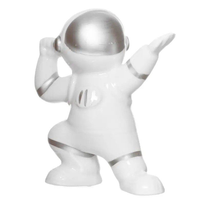 ENFEITE ASTRONAUTA SURF DE PORCELANA 11X8,5X5CM