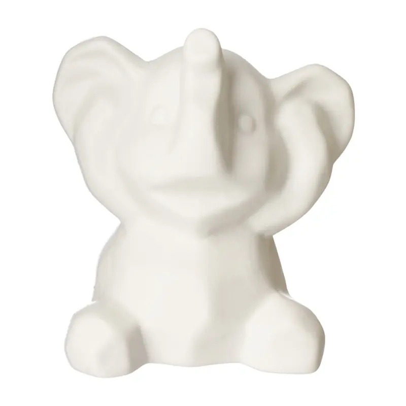 ENFEITE ELEFANTE ORIGAMI NAO OUVE DE PORCELANA BRANCO 8,5X8X6CM