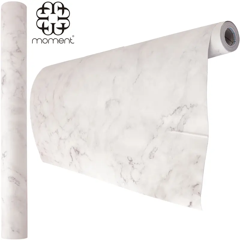 PAPEL DE PAREDE ROLO AUTOADESIVO AZULEJO MARMORE BRANCO 45CMX5M