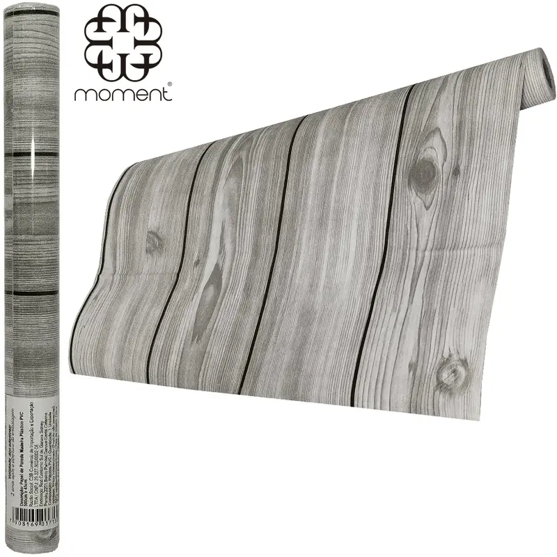 PAPEL DE PAREDE ROLO AUTOADESIVO LAMINADO MADEIRA 45CMX5M